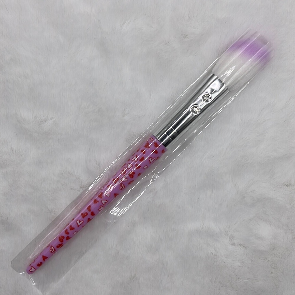 SLMissGlam Pink Doodle Heart Angled Blush Brush B05